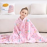 Softan Princess Blanket for Girls, Kids Throw Blanket for Boys and Girls Soft Cozy Flannel, Cute Princess Blanket for Sofa Couch Bed, Christmas Birthday Gift for Kids, 50x60 Inches