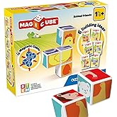 GEOMAG MagiCube Animal Friends 4-Piece Magnetic Cubes Building Set, Toddlers & Kids Ages 1.5+, STEM-Endorsed Educational Toy, Swiss-Made, Creativity & Early Learning Fun, 6 Adorable Building Ideas