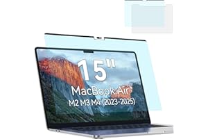 Magnetic Anti Blue Light Screen Protector for MacBook Air 15 Inch (2023-2025, M2, M3, M4), Removable MAC 15.3" Blue Light Fil