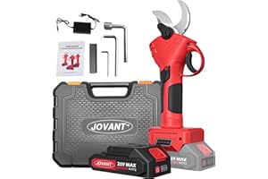 Electric Pruning Shears, 1.2"30mm Cordless Pruning Shears, 20V 2.0Ah Li-ion Battery Pruning Shears, Brushless Motor Electric Shears For Gardening, SK5 Blade Electric Pruners Cordless JOVANT