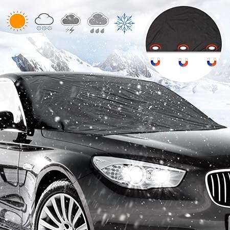 Frontscheibe Abdeckung, Orlegol Auto Scheibenabdeckung Winterschutz Magnet Faltbare Abnehmbare Der perfekte Schutz für die Wi