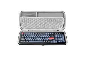 GEEKRIA 90%-96% 100 Keys Keyboard Hard Shell Case, Compatible with Aula F99, RedThunder K95, Keychron K4 Pro/ V5 Max, Corsair Vanguard 96, EVA Travel Carrying Bag (Dark Grey)