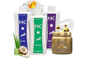 NK Professional Care. Complete Hair Straightening Treatment Kit Steps 1,2,3,4. Hair Surgery with keratin, post-treatment shampoo and restorative mask.