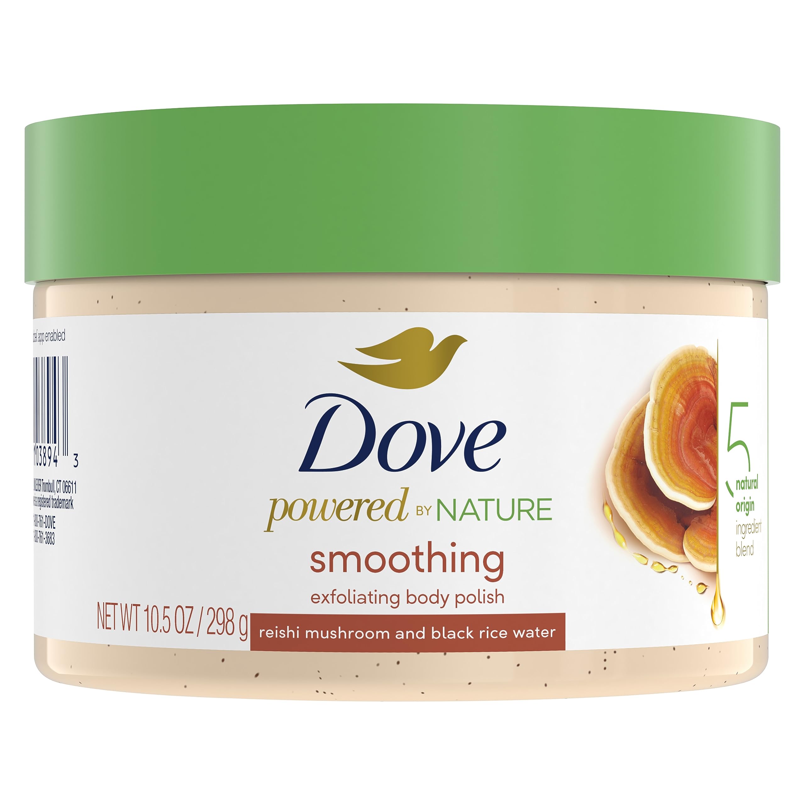 Dove Powered By Nature Smoothing Body Polish Exfoliating With 5 Natural Origin Ingredient Blend For Skin Care 10.5 oz (Pack of 1)