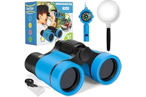 Binoculars for Kids, Kids Binoculars Toys for 3 4 5 6 7 8 Years Boys and Girls, Set with Magnifying Glass & Compass - Birthda