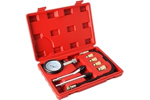 ATPEAM Petrol Engine Compression Tester 8PCS Cylinder Pressure Gauge Kit for Gas Engines, 0-300PSI