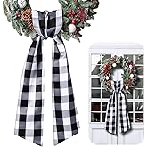 VitalCozy Wreath Sash for Front Door Wreath Satin Sash for Embroidery Monogram Garland Ribbon Accessories Xmas Party Yard Doorway Indoor Outdoor Wall(Plaid)