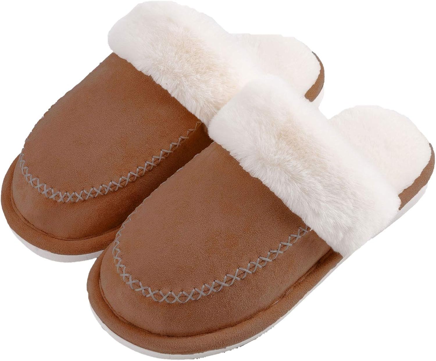 Amazon.com | Women Home Comfy Fluffy Slippers Memory Foam Slip On Fuzzy House Shoes Warm Fur 