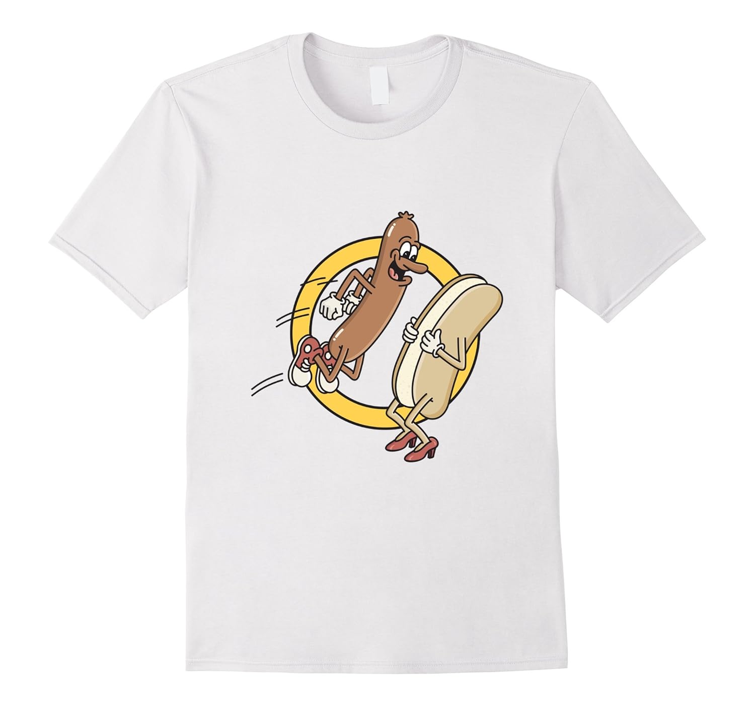 Funny Hot Dog Jumping Into A Bun TShirtCD Canditee