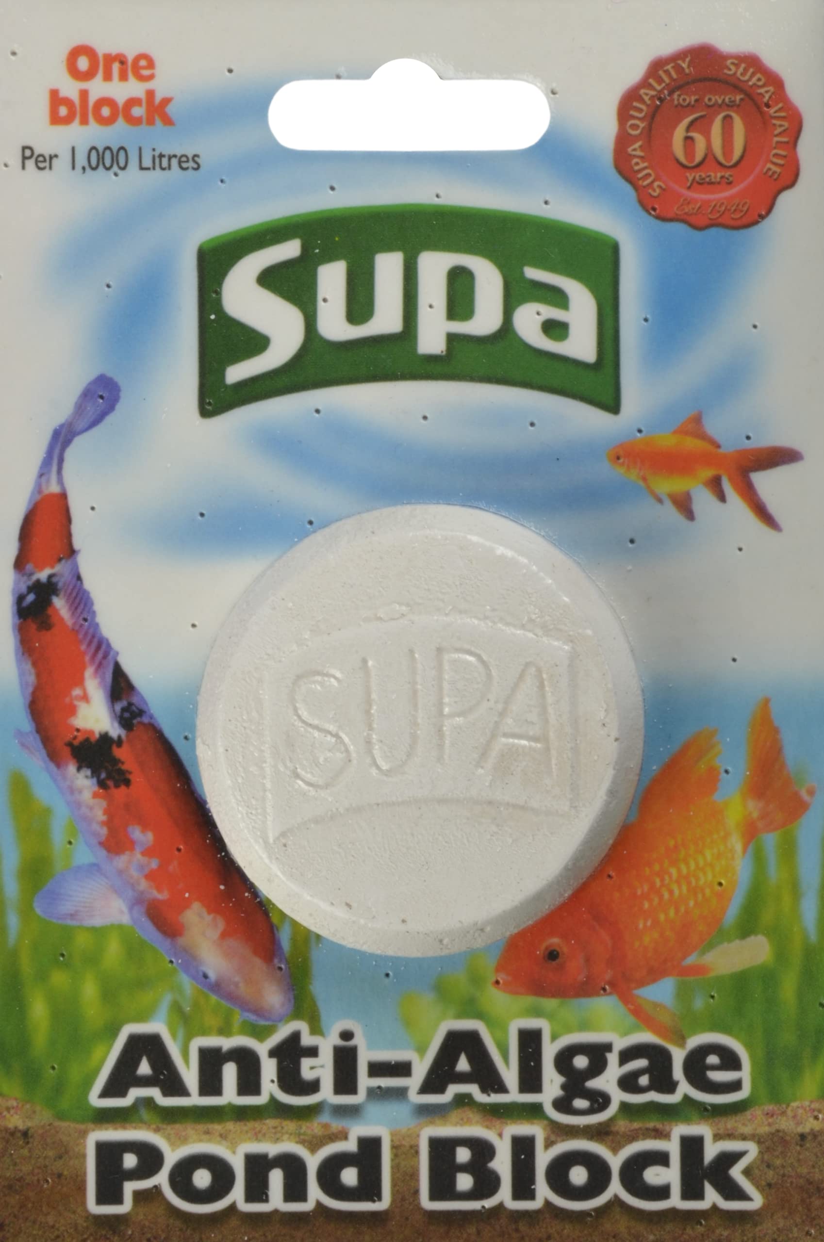 Supa Anti Algae Block Pack of 6, The Block Slowly Dissolves Releasing Di-Methyl Urea Into The Pond Water Clearing Algae From Ponds,