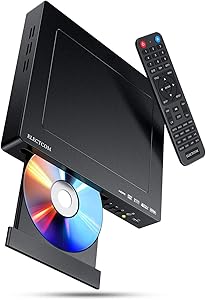 DVD Player, ELECTCOM DVD Player for TV, HD 1080p Upscaling, RCA & HDMI Port(HDMI & AV Cable Included), All Region Free, USB Input, Built-in PAL/NTSC System, Remote Control Included