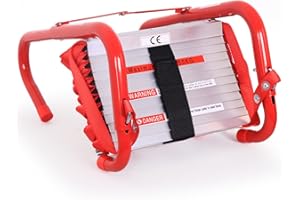 SHAREWIN Portable Fire Ladder 2 Story Emergency Escape Ladder 15 Ft with Wide Steps V Center Support