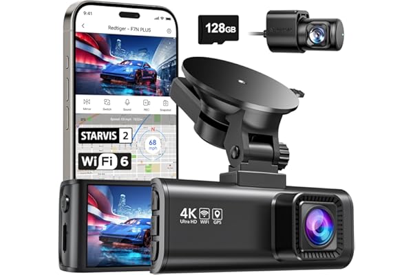 REDTIGER 4K dashcam mounted on windshield