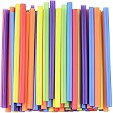 Comfy Package Jumbo Smoothie Boba Straws [100 Pack] Assorted Colors | 8.5" High, 10 MM Wide, Strong BPA-Free Plastic, Bright Colors, Milkshakes, Iced Coffee, Slushies &amp; Parties