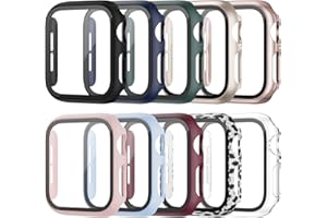 10 Pack Case for Apple Watch Series 3/2/1 42mm with Tempered Glass Screen Protector, BHARVEST High Definition Scratch Resistant Hard PC Bumper Cover for Apple Watch Accessories (10 Colors, 42mm)