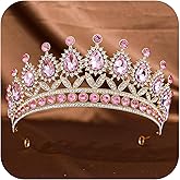 FORSEVEN Crystal Tiaras and Crowns for Women - Wedding and Birthday Party Princess Crown Hair Accessories - Bride Rhinestone Headband Halloween Decorations Hairband
