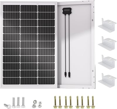 ECO-WORTHY 100W 12V Monocrystalline Solar Panel Module for Battery Charging