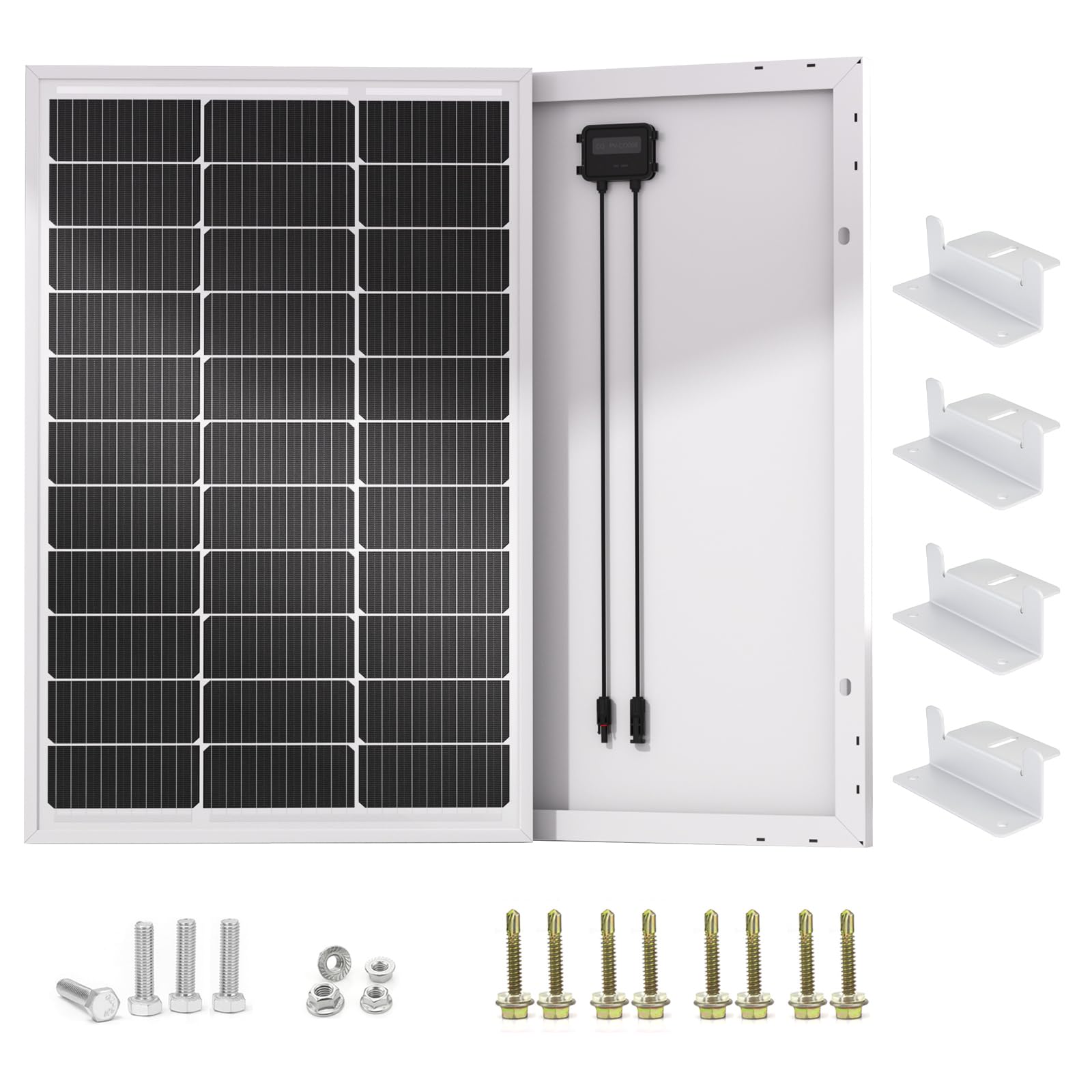 ECO-WORTHY 100W 12 Volt Solar Panel Monocrystalline 100 Watt Solar Module for Battery Charging