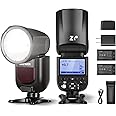 NEEWER Z1-N TTL Round Head Speedlite Flash Kit for Nikon Camera, 76Ws 2.4G 1/8000s HSS Speedlight with Modeling Lamp, Two 2600mAh Lithium Battery and USB Charger, 480 Full Power Shots, 1.5s Recycling