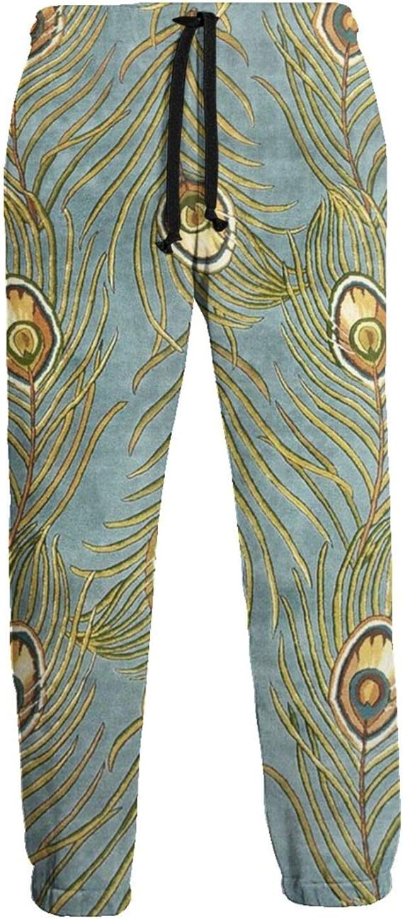 Amazon Co Jp 黄色の孔雀の羽模様ロングパンツ メンズ おしゃれ スウェットパンツ カジュアルなズボン フィットネスパンツ 柔软 ズボン 服 ファッション小物