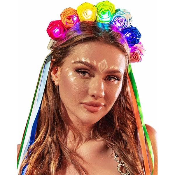 Amazon.com : JONKY Light Up Rainbow Flower Headband Glow