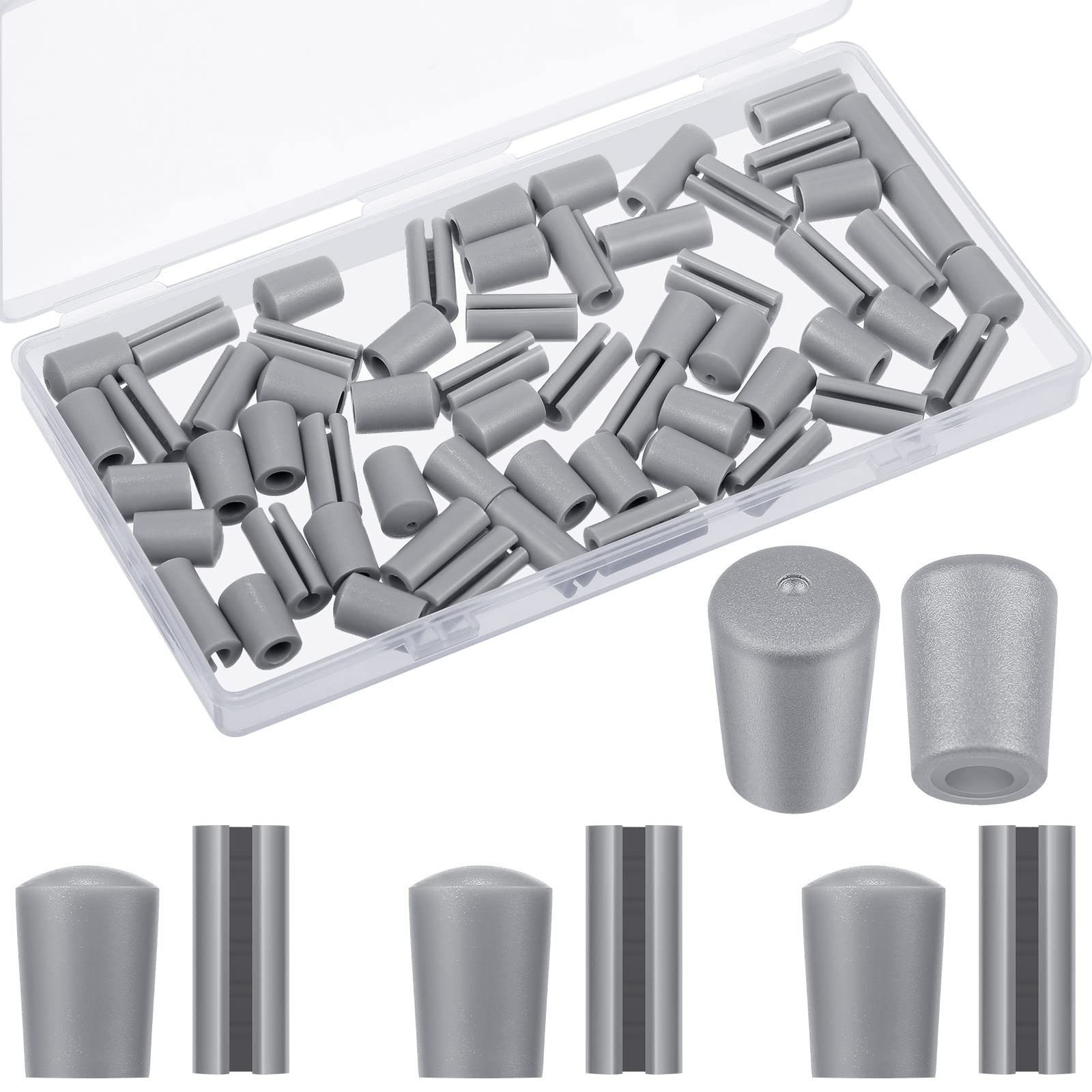 Photo 1 of 60 Pieces Rubber Feet for Grid Sink Protector Rubber Grid Kitchen Sink Wire Protective Rack Feet Grate Wire Bumper Replacement Protector Parts for Kitchen Rack(Grey)