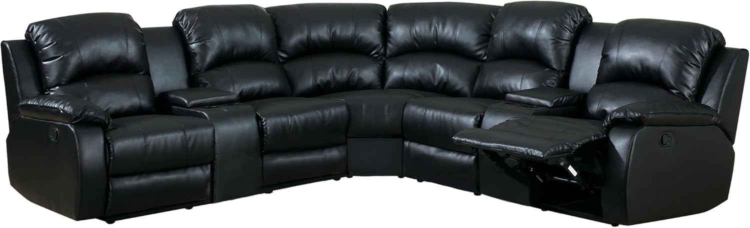 Amazon Com Furniture Of America Conan Bonded Leather Match