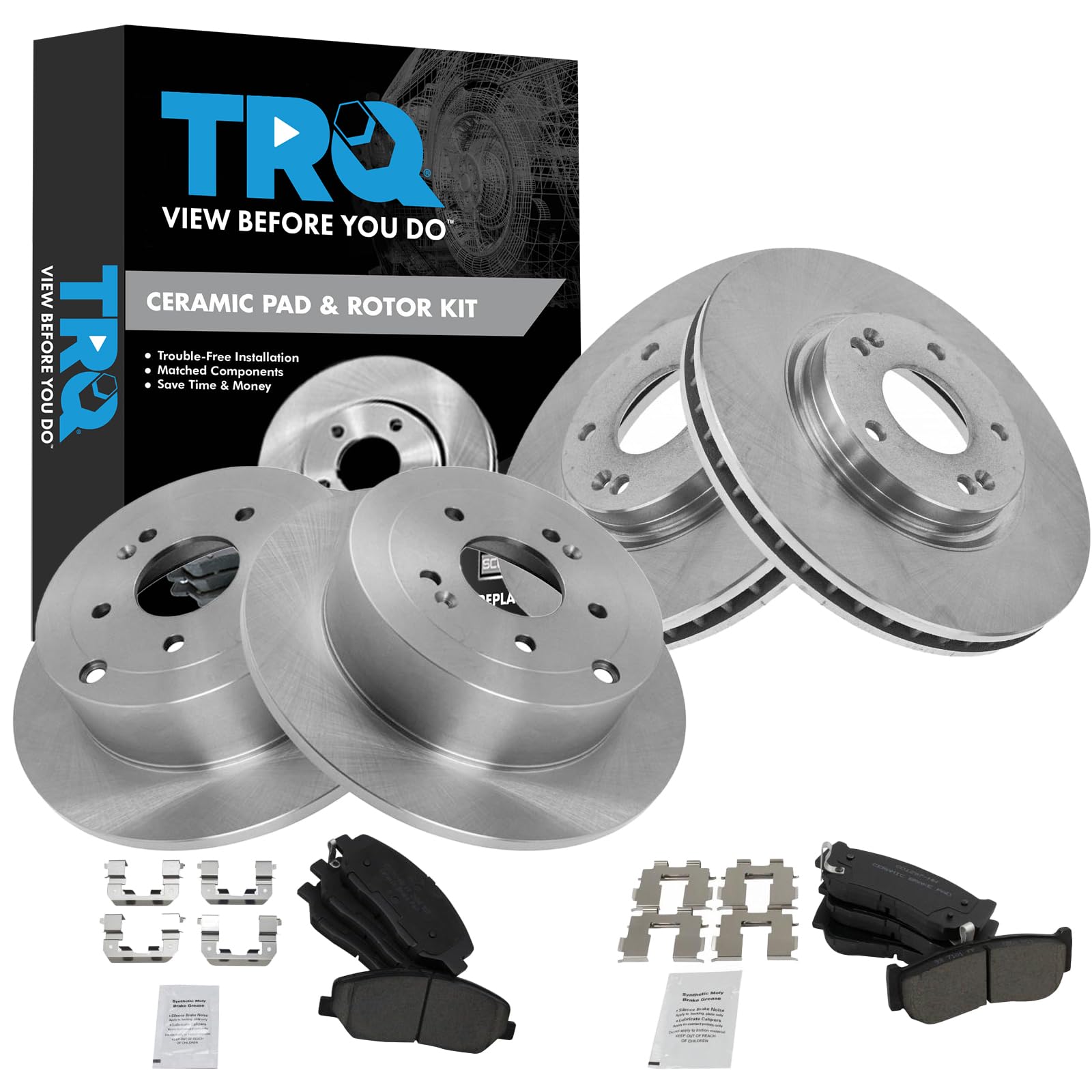 AutoShack Rear E-Coated Brake Rotors And Brake Calipers Black Replacement 2011 2020 Kia Sorento 2010 2016 Hyundai Santa Fe 2013 2016 Santa Fe Xl 2013 201