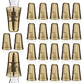 Chengu 24 Pieces Liquor Bottle Covers Pour Spout Covers Bar Toppers for Bottles Universal Pour Dispenser Dust Translucent Silicone Rubber Spout Caps for Bar Home Kitchen Tools Supplies (Champagne)