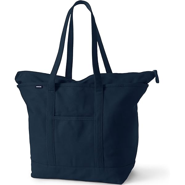 Amazon.com: Lands' End Solid Open Top Canvas Tote Radiant Navy