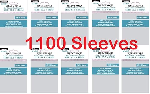 Sleeve Kings Card Game Card Sleeves 63.5x88mm (10x110 Pack, 1100 Sleeves)   Protective Covers for Trading Cards, Board Games & TCG Accessories in Dubai  - UAE | Whizz Protective Sleeves