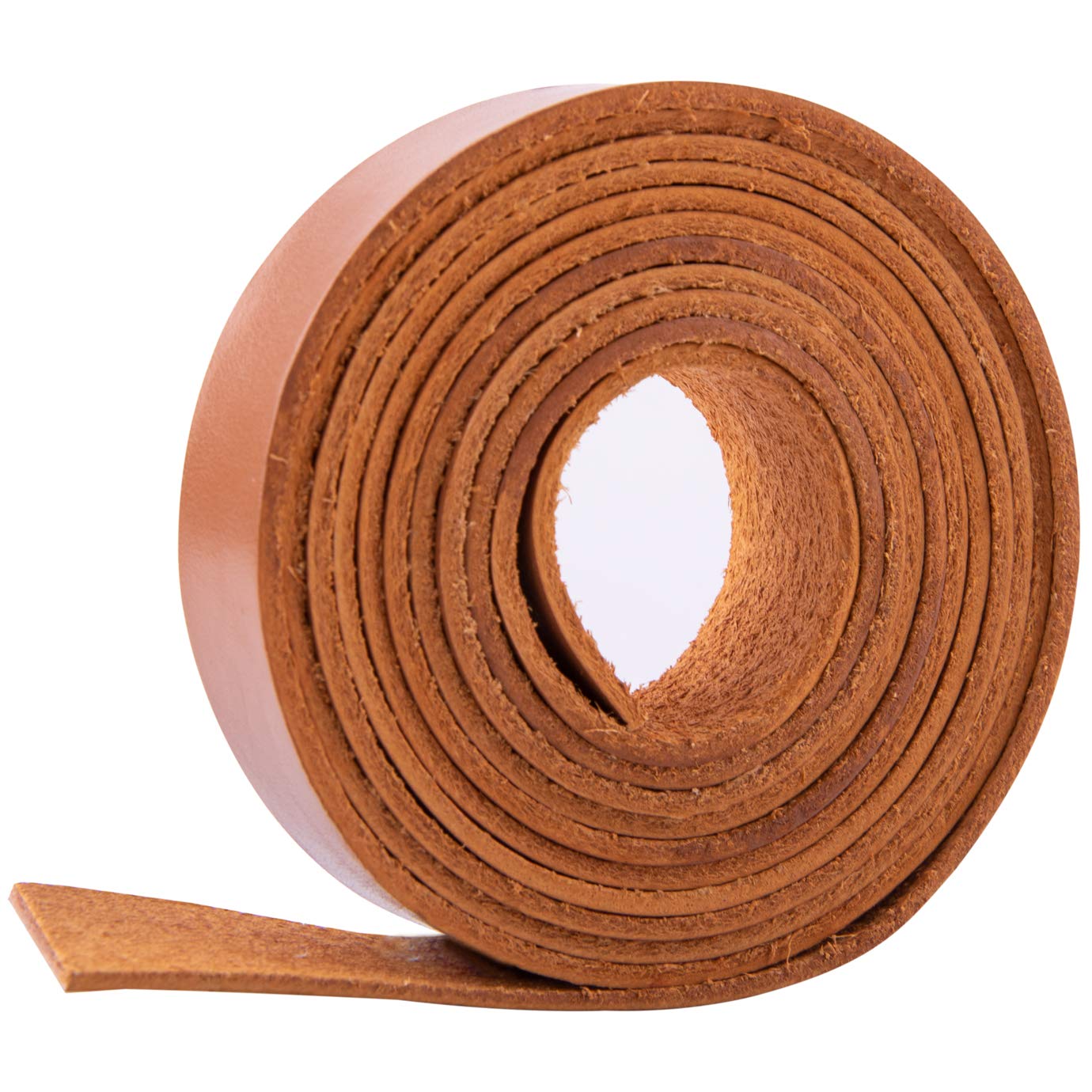 KONUNUS Brown Leather Strap 79 Inches Long 4/5 Inch Wide Leather Strip for Clothing, DIY Arts and Craft Projects, Wrapping