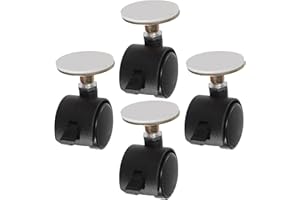 KALLORY Adhesive Caster Wheels 4Pcs 37Mm Swivel Mini Casters for Coffee Tables and Bedside Tables Plastic