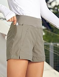 CRZ YOGA Women's Lightweight Mid Rise Hiking Shorts