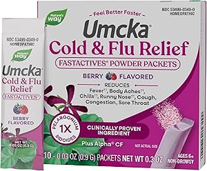 Nature's Way Cold + Flu Relief FastActives, Umcka, Homeopathic, Fever*, Sore Throat, Cough, Congestion, Phenylephrine Free, N