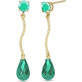 Galaxy Gold GG 14k Solid Gold Dangle Earrings with Emeralds