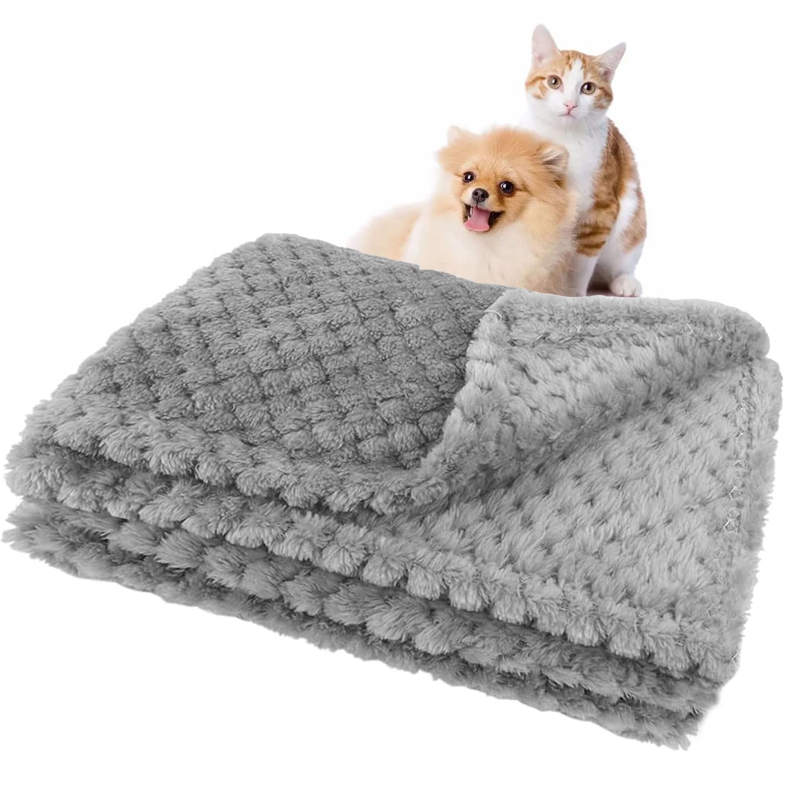 Medo Small Blanket Fuzzy Flannel Washable Soft Warm Pet Bed Cover Blanket for Small Dog Cats Puppy(45x65cm,Gray)