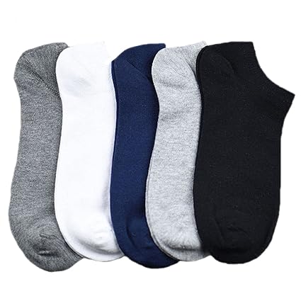 LealDealz Premium Cotton Ankle Socks for Men and Women - Pack of 5 Assorted colours