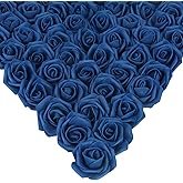INSUNSIX Fake Roses,200PCS Navy Blue Flowers 1.97in Foam Roses Artificial Flowers for Craft DIY Wedding Party Home Decoration(Navy Blue)