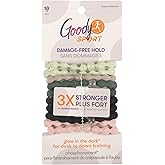 Goody Sport Forever Glow in the Dark Elastic Hair Ties - 10 Ct, 5 Assorted Colors, No Damage, 3X Stronger, Sport-Level Grip, All Hair Types