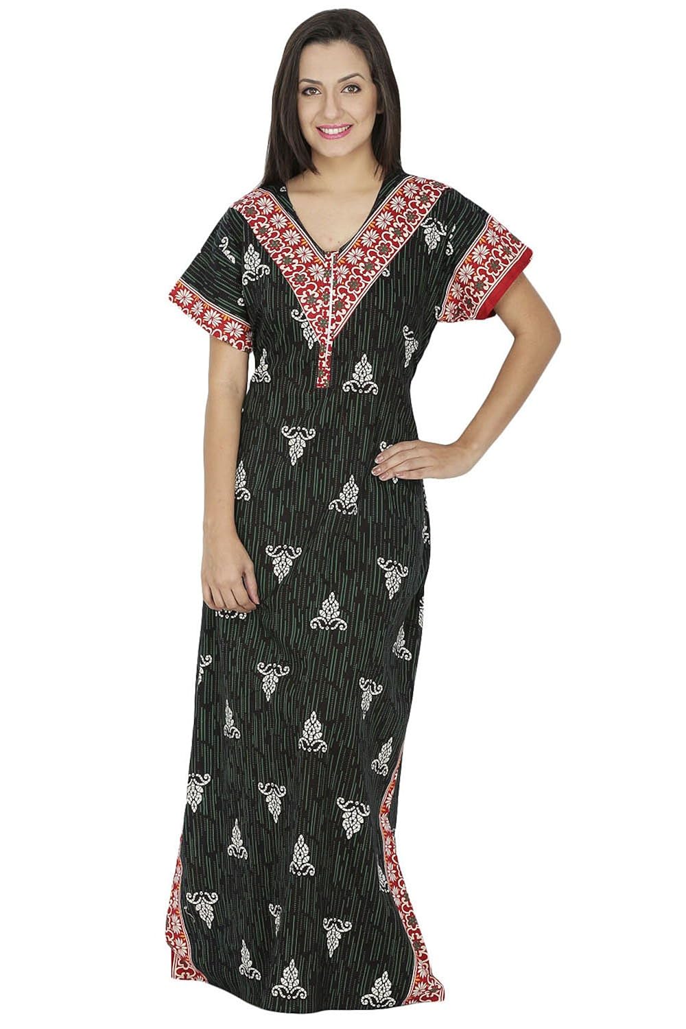 secret wish women's cotton nighty, nightdress (free size)