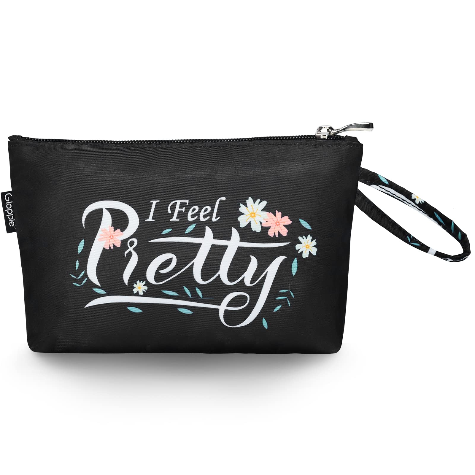 Gloppie Make up Bags for Women, Small Toiletry Bag Cosmetic Bags Makeup Box Black Mini Travel Make up Pouch Wash Bag Storage Bag, Holiday Essentials for Kids, I Feel Pretty โ image 1