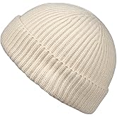 MaxNova Knit Cuff Short Fisherman Beanie for Men Women Warm Hats