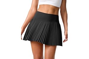 SANTINY Pleated Tennis Skirt for Women with Pockets Shorts Women's High Waisted Lightweight Athletic Golf Skorts Skirts