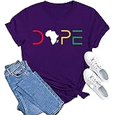 SUWATOIN Womens Black Pride Shirts Black History Month T-Shirt Juneteenth Tee African American Melanin Short Sleeve