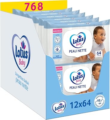Haut Nette Babytücher – 768 Tücher (12 x 64 Stück) – hypoallergen und dermatologisch getestet