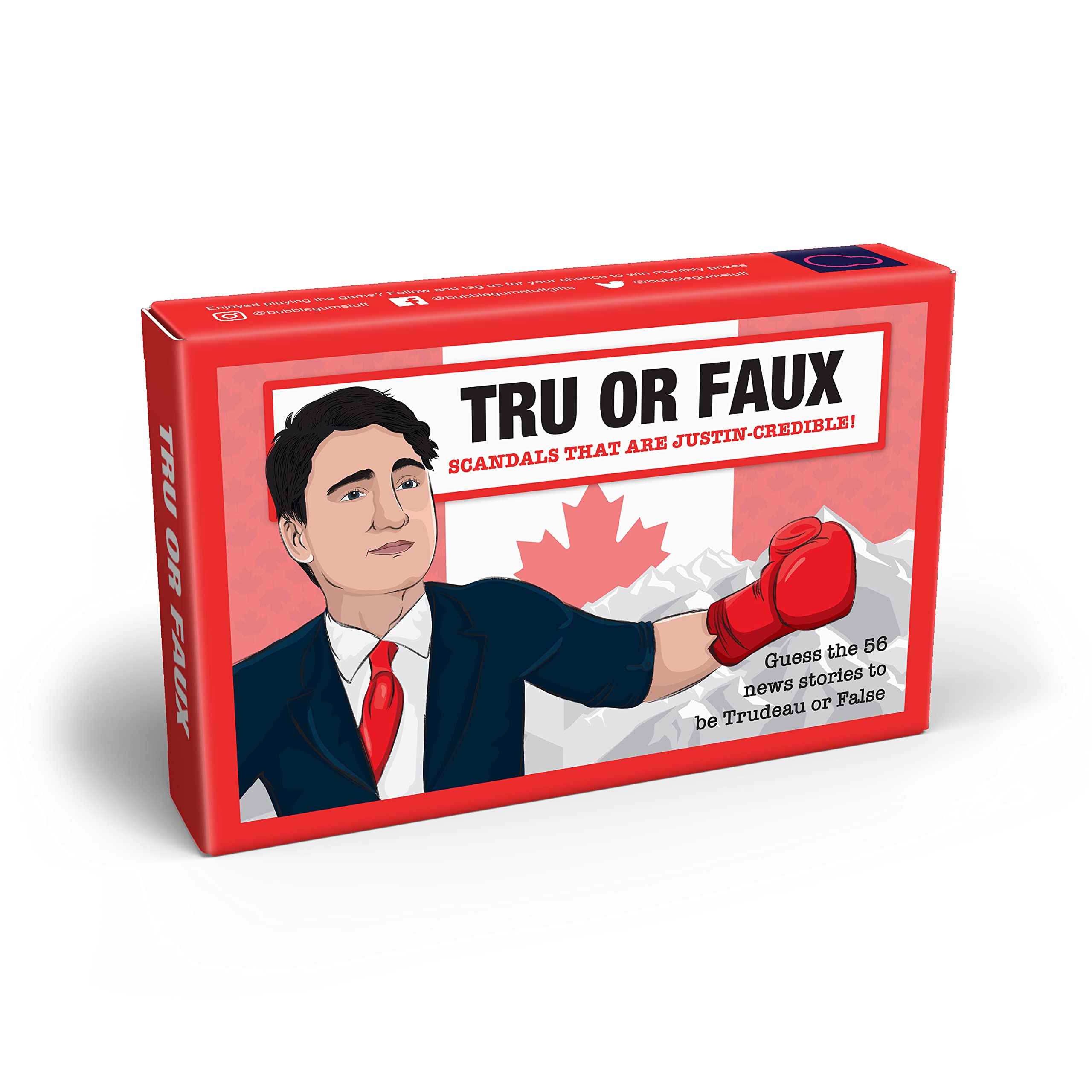 Bubblegum Stuff Tru or Faux - The Card Game - Trudeau Trivia - Games for Family Games Night - Secret Santa for Adults and Teenagers