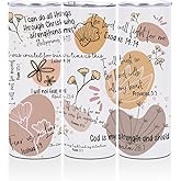 Christian Gifts for Women, Inspirational Stainless Steel Straight 20 Oz Tumbler, Bible Verse Gifts Water Bottle, Religious Gifts for Women Sister Bestie, Christmas Skinny Coffee Mug Insulated Cup