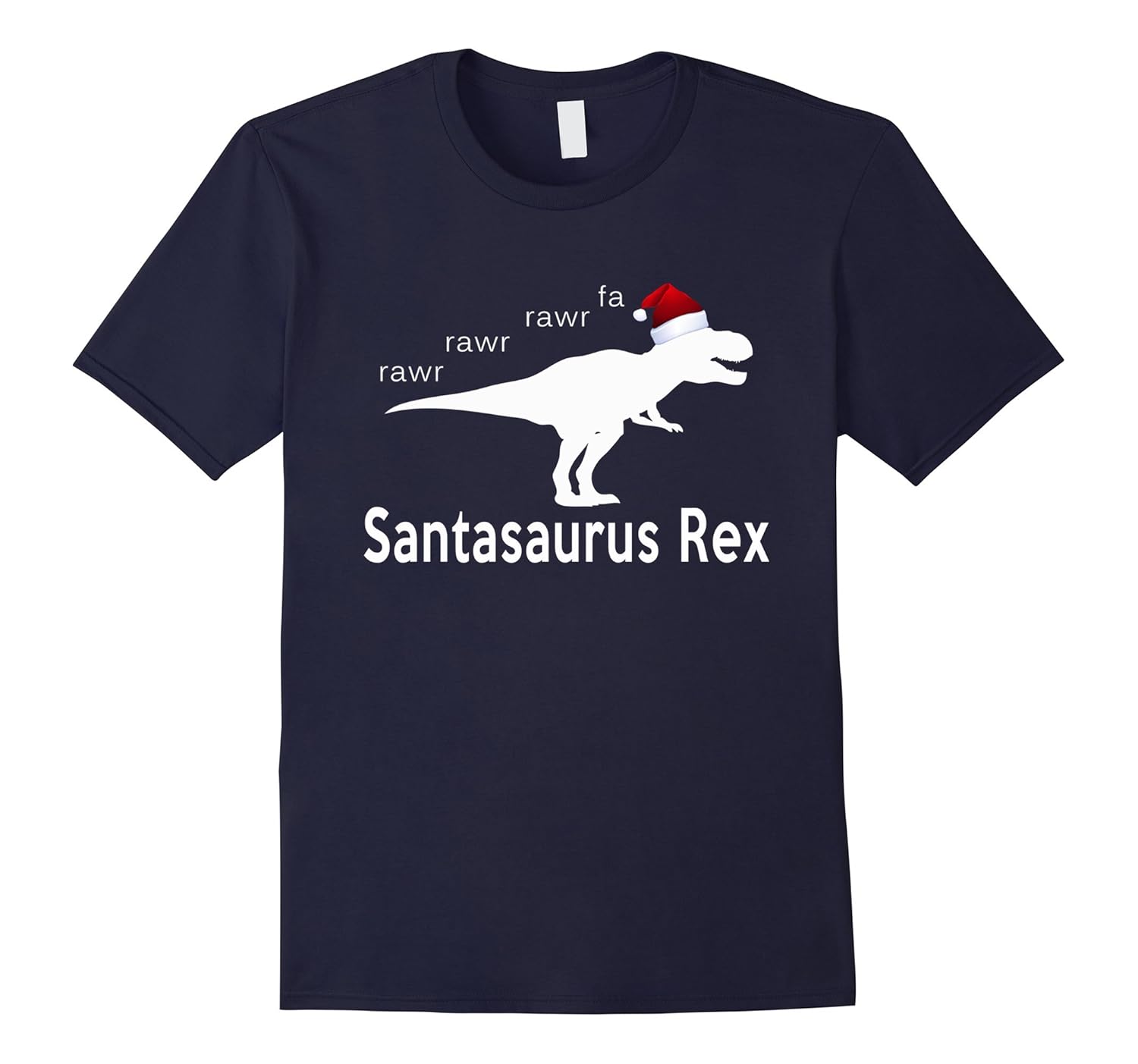 Christmas Dinosaur T-Shirt Funny Santasaurus Rex Tee-ANZ