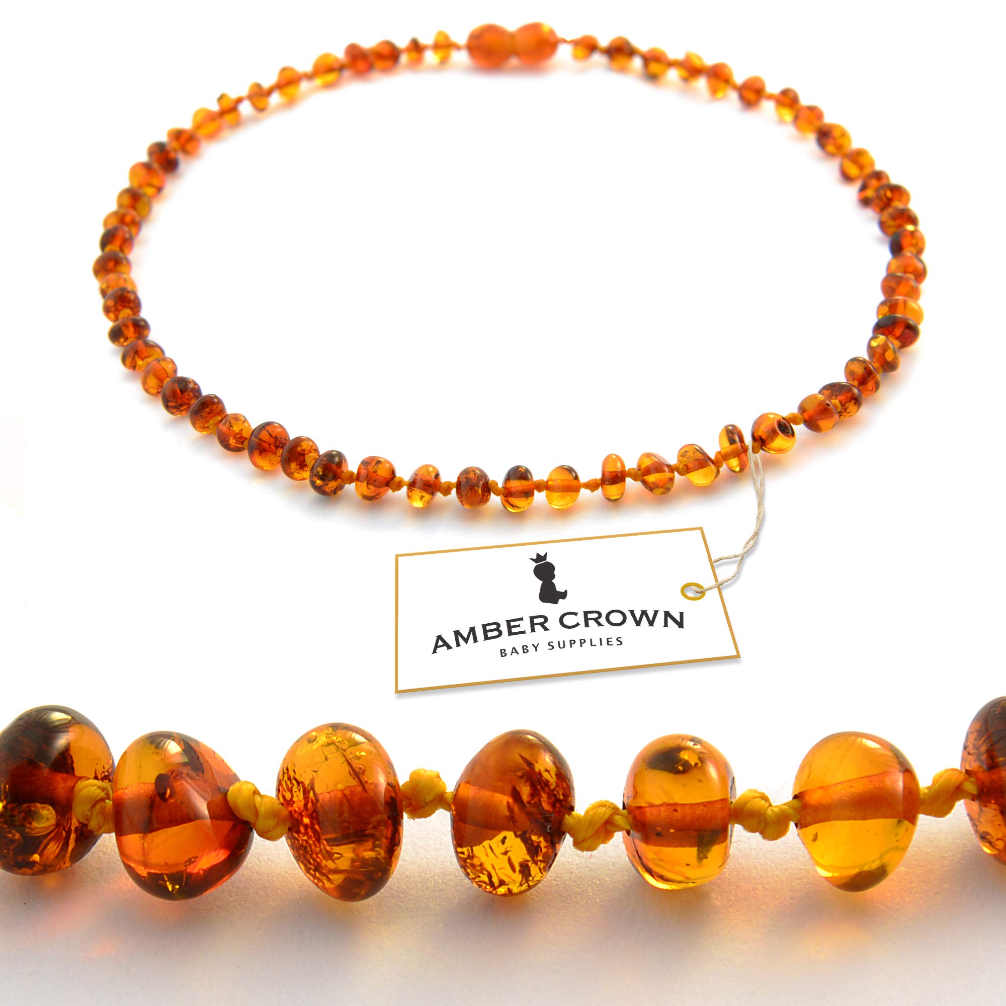 Amber Teething Necklace for Babies Anti Inflammatory, Drooling and